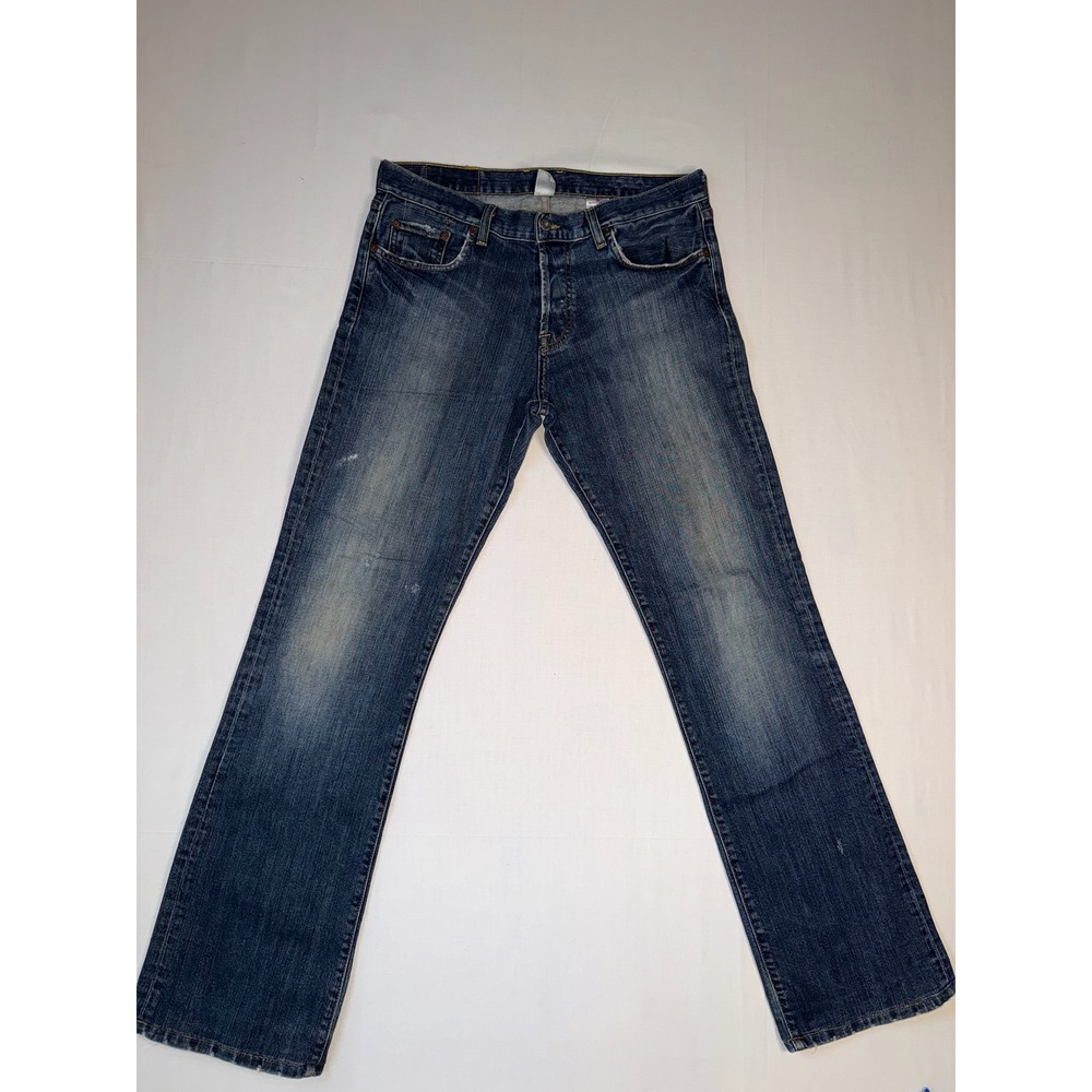 Lucky Brand Dungarees Slim Bootleg Jeans Mens 33 Blue Medium Wash Made in USA